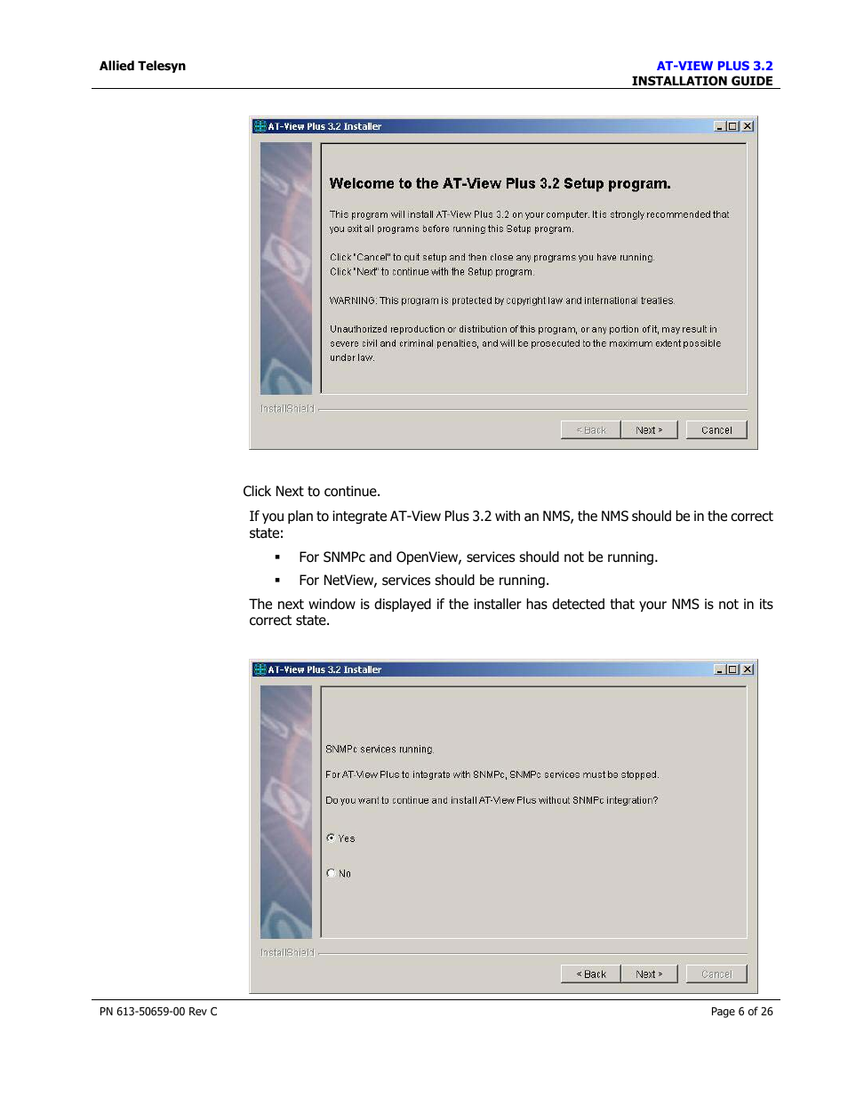 Allied Telesis AT-VIEW PLUS 3.2 install User Manual | Page 6 / 26