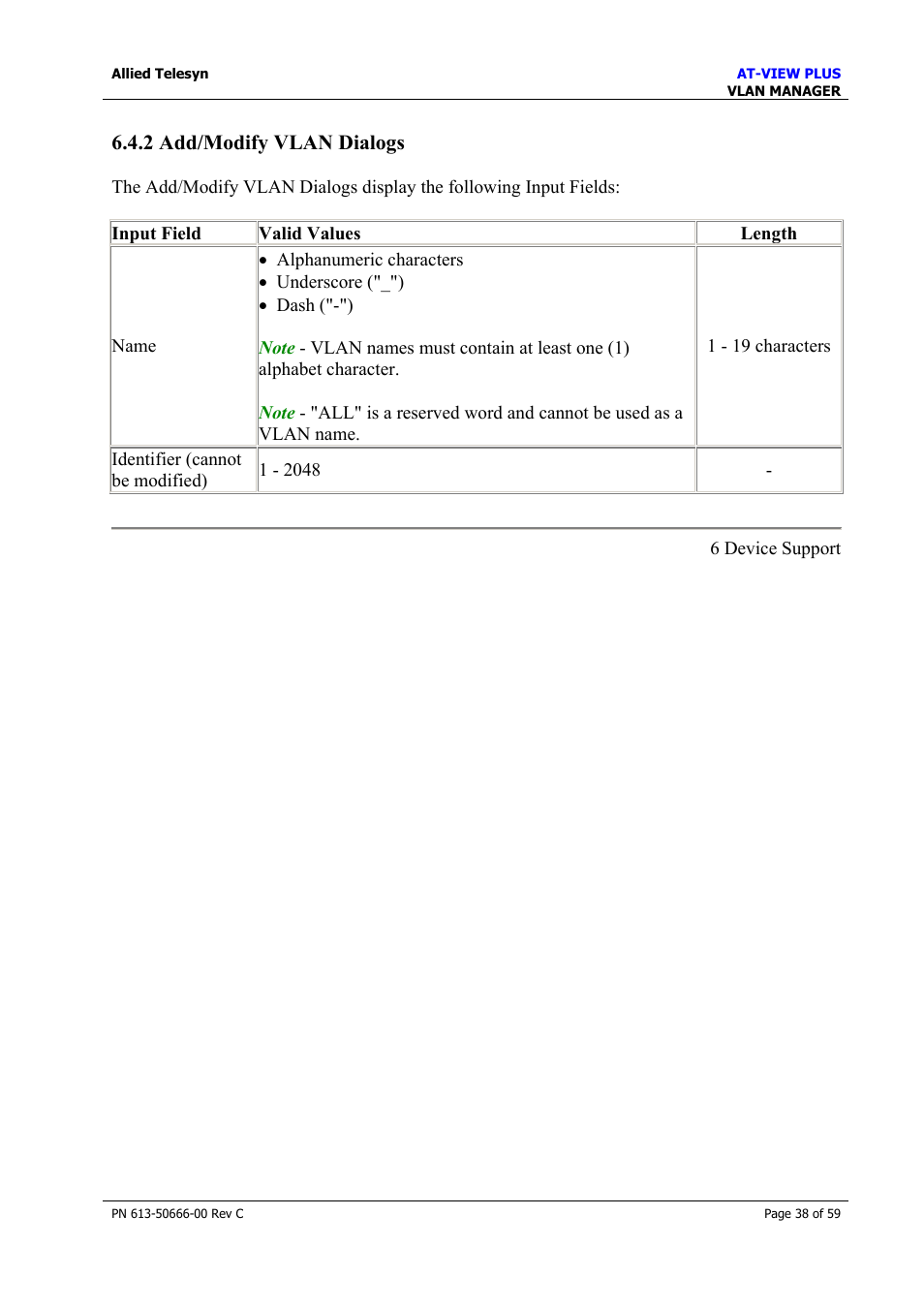2 add/modify vlan dialogs | Allied Telesis AT-VIEW PLUS 3.2 VLAN MANAGER User Manual | Page 38 / 59
