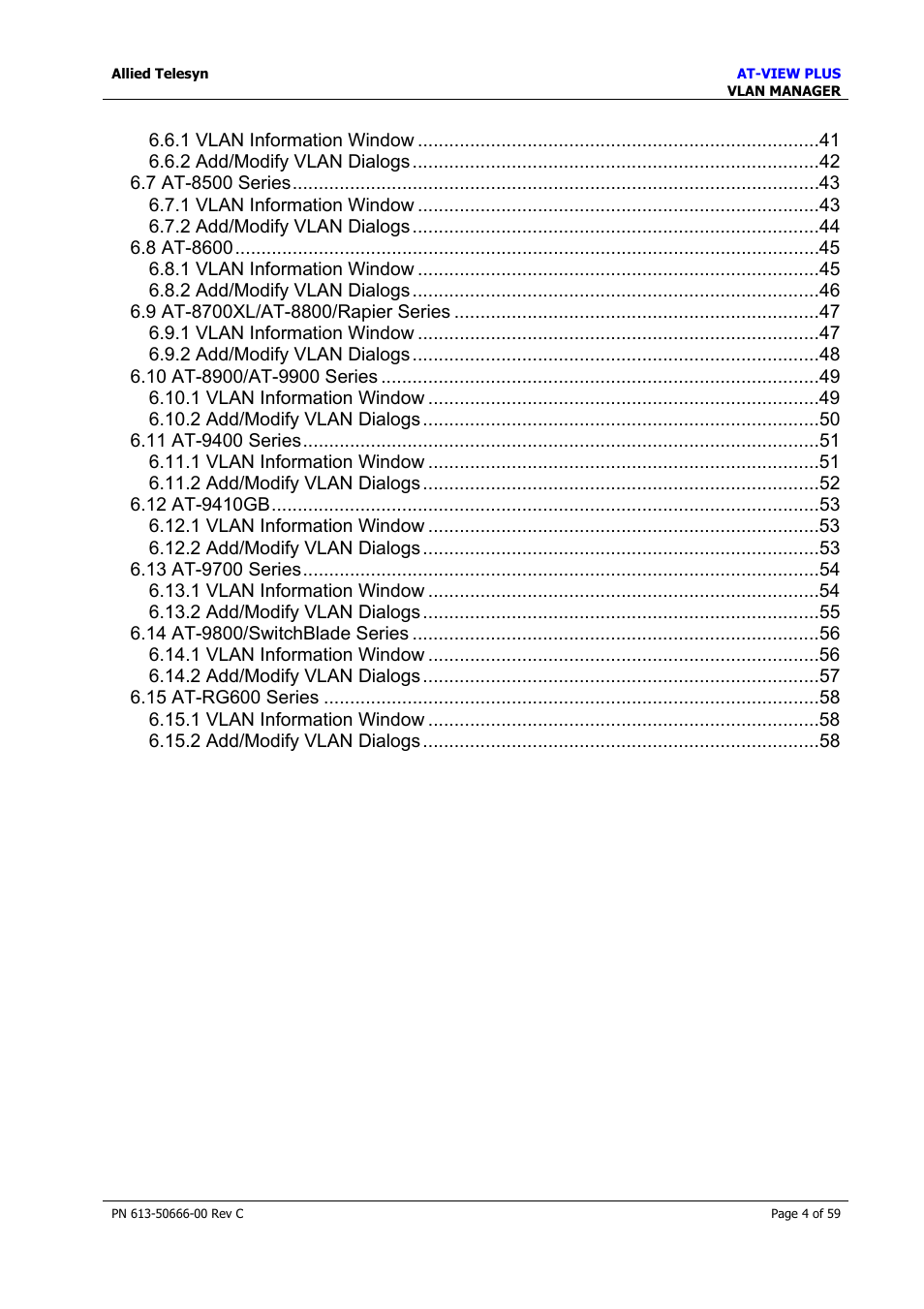 Allied Telesis AT-VIEW PLUS 3.2 VLAN MANAGER User Manual | Page 4 / 59