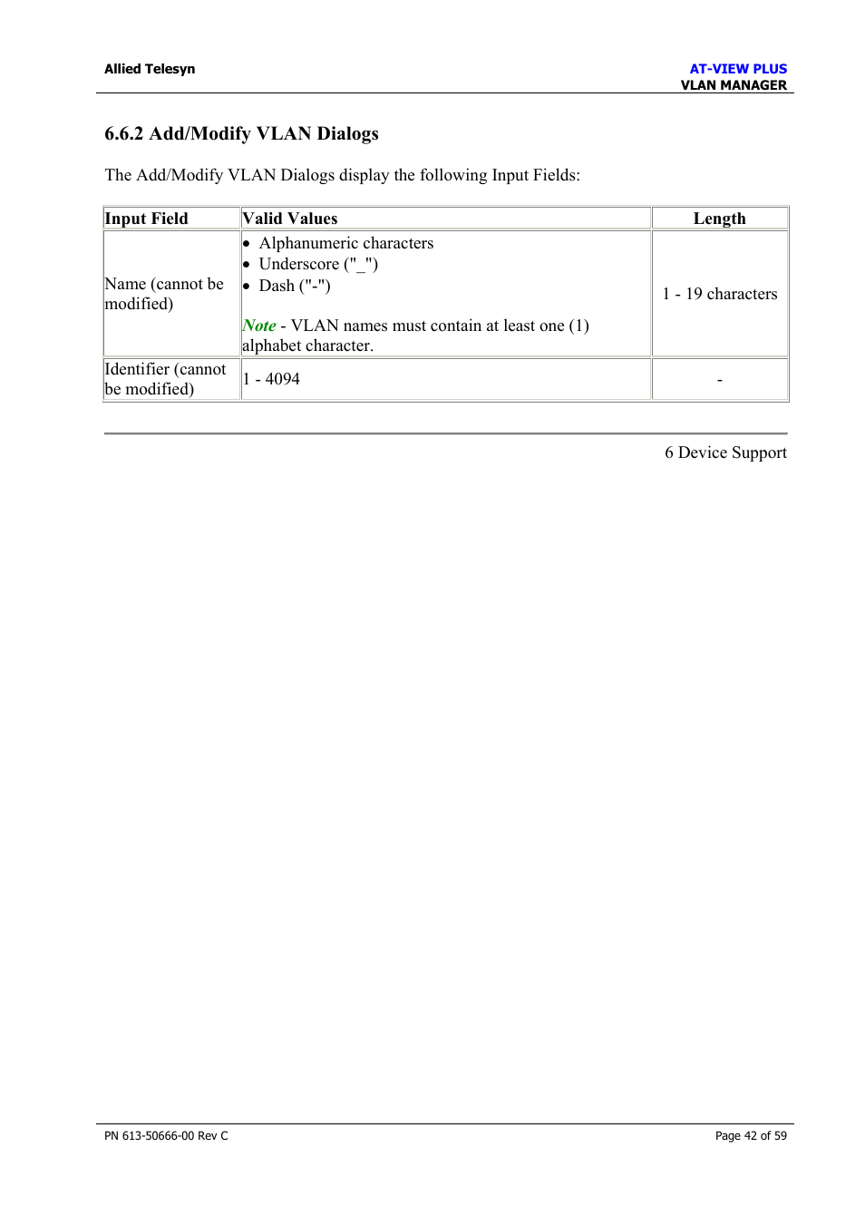 2 add/modify vlan dialogs | Allied Telesis AT-VIEW PLUS 3.2 VLAN MANAGER User Manual | Page 42 / 59