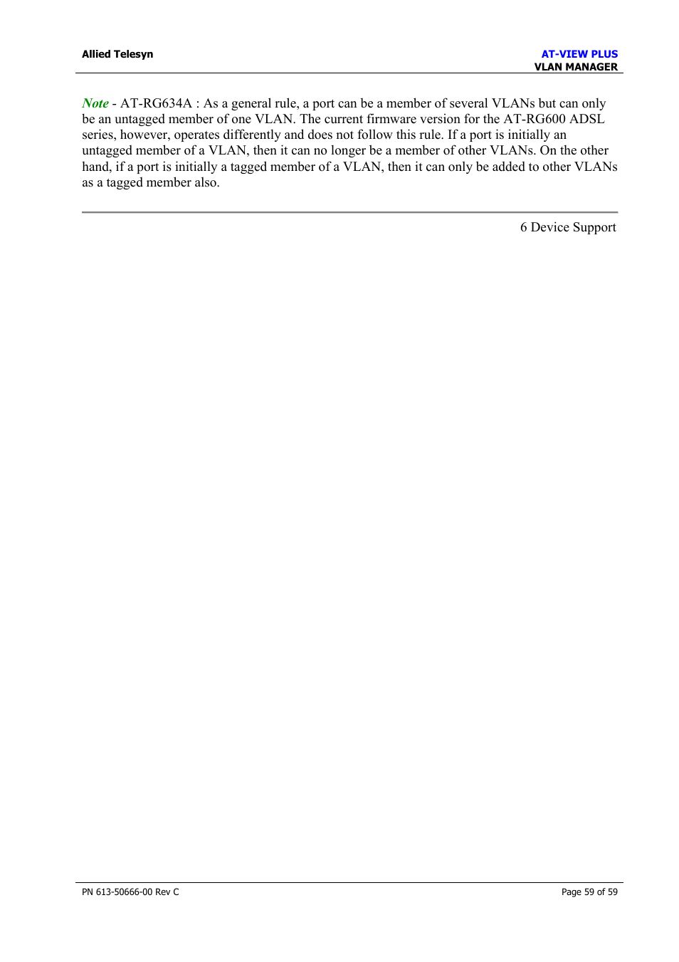 Allied Telesis AT-VIEW PLUS 3.2 VLAN MANAGER User Manual | Page 59 / 59