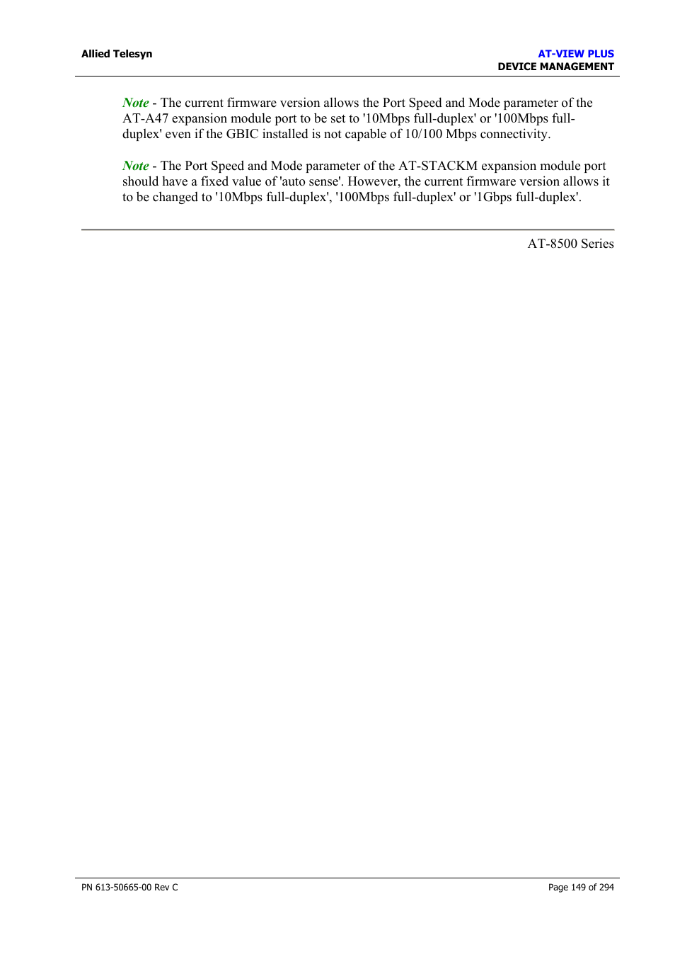 Allied Telesis AT-VIEW PLUS 3.2 DEVICE MANAGEMENT User Manual | Page 149 / 294