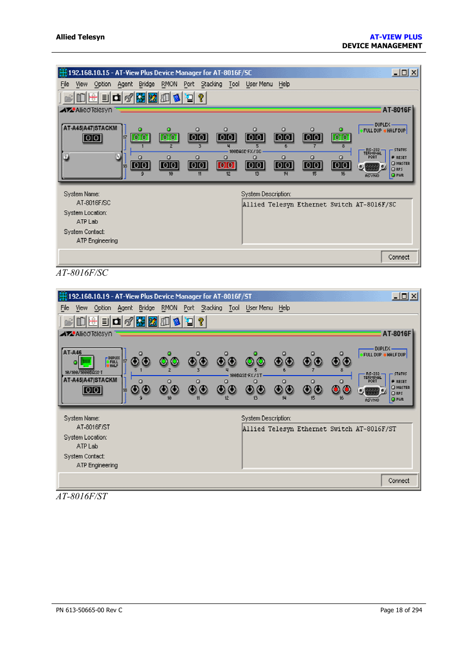 Allied Telesis AT-VIEW PLUS 3.2 DEVICE MANAGEMENT User Manual | Page 18 / 294
