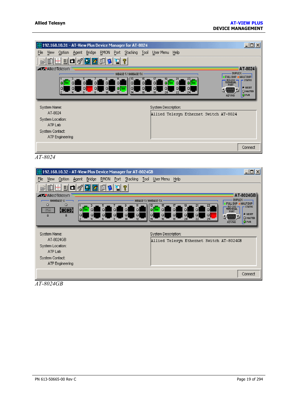 Allied Telesis AT-VIEW PLUS 3.2 DEVICE MANAGEMENT User Manual | Page 19 / 294