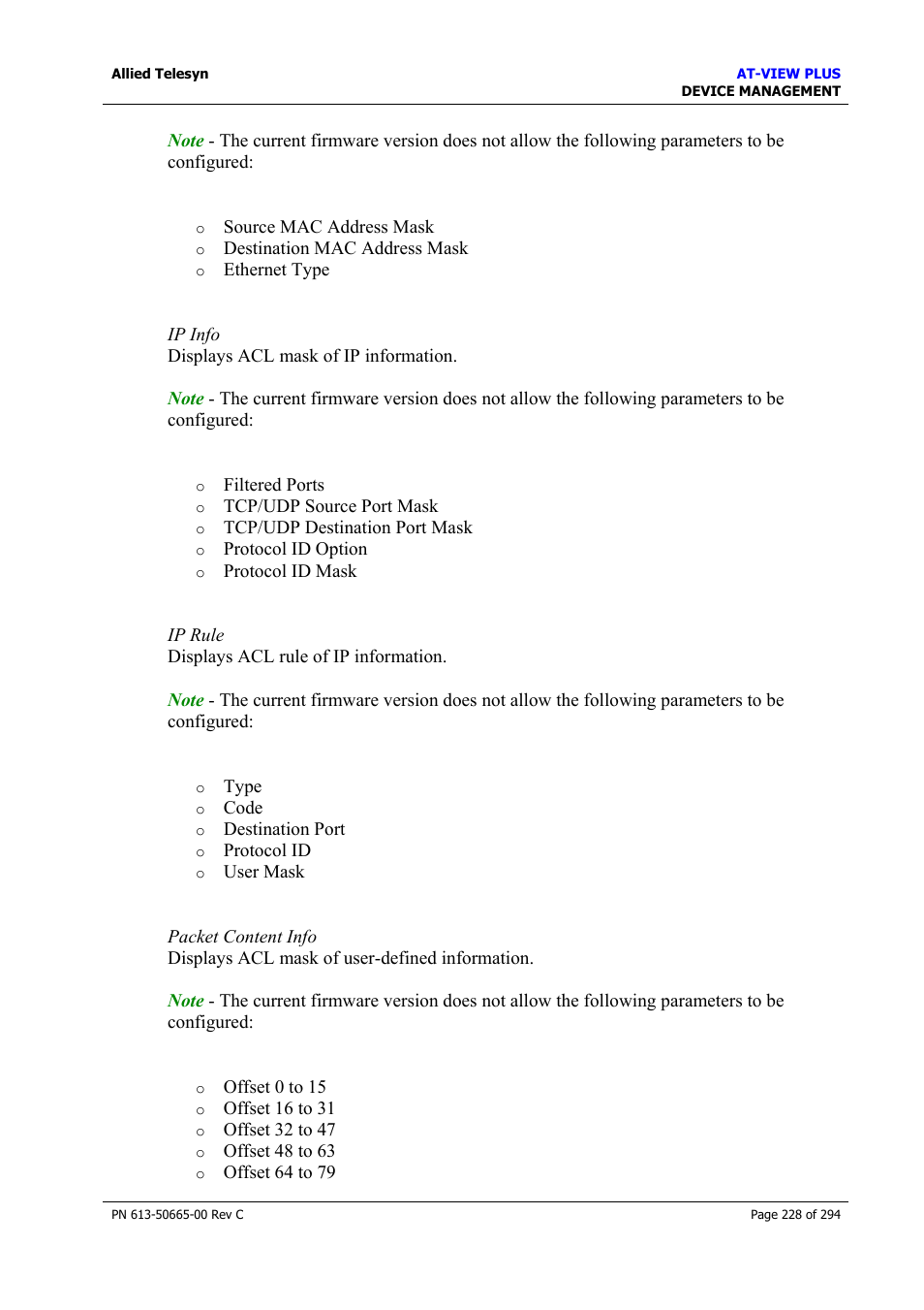 Allied Telesis AT-VIEW PLUS 3.2 DEVICE MANAGEMENT User Manual | Page 228 / 294