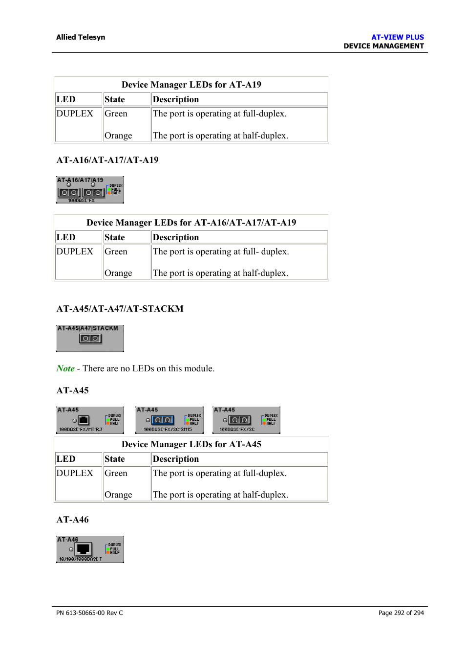 Allied Telesis AT-VIEW PLUS 3.2 DEVICE MANAGEMENT User Manual | Page 292 / 294