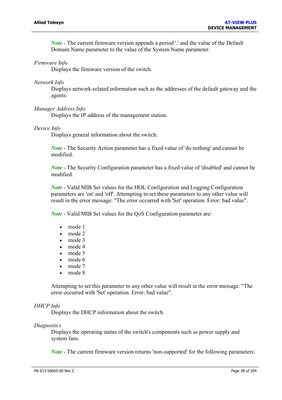 Allied Telesis AT-VIEW PLUS 3.2 DEVICE MANAGEMENT User Manual | Page 38 / 294