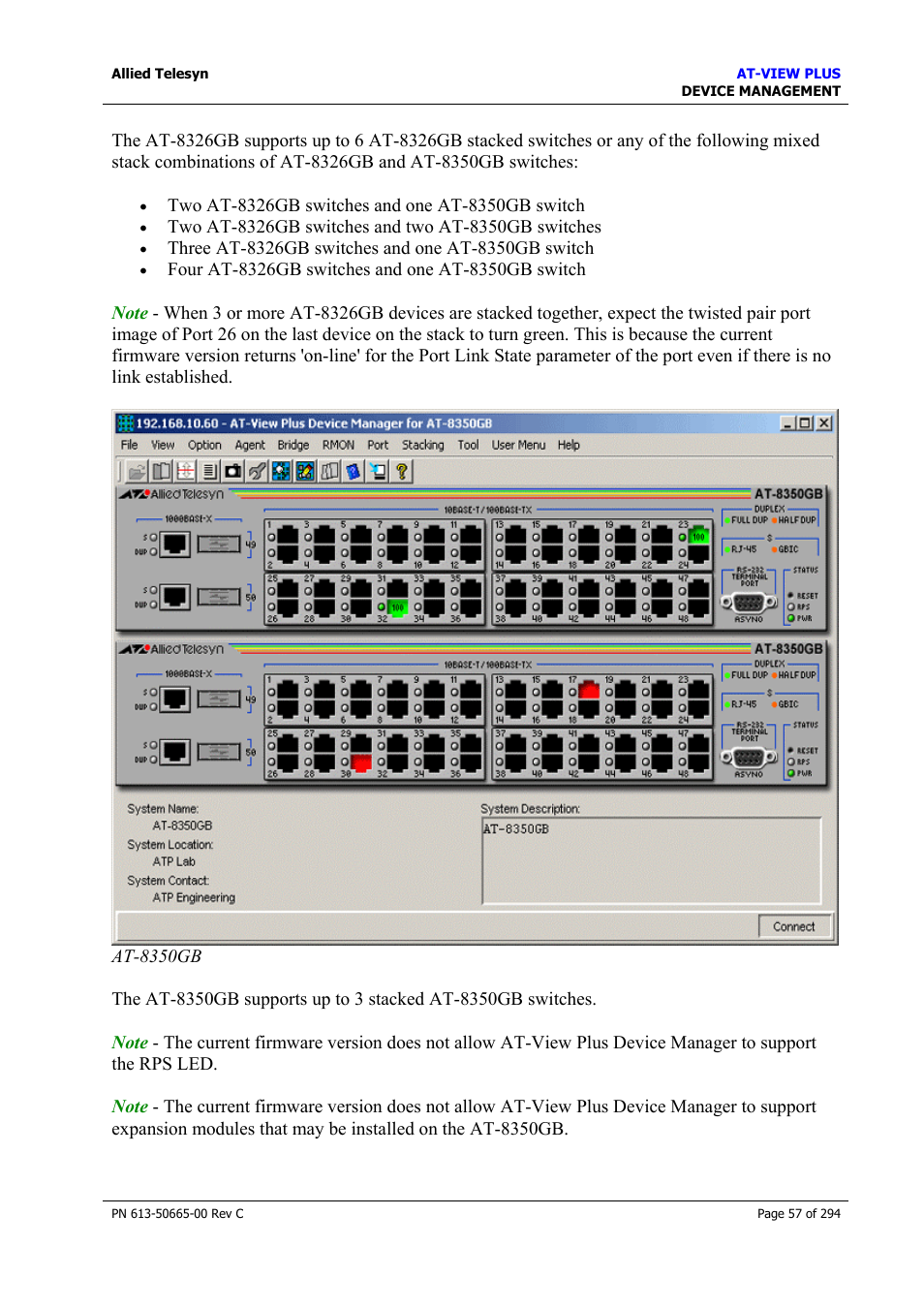 Allied Telesis AT-VIEW PLUS 3.2 DEVICE MANAGEMENT User Manual | Page 57 / 294