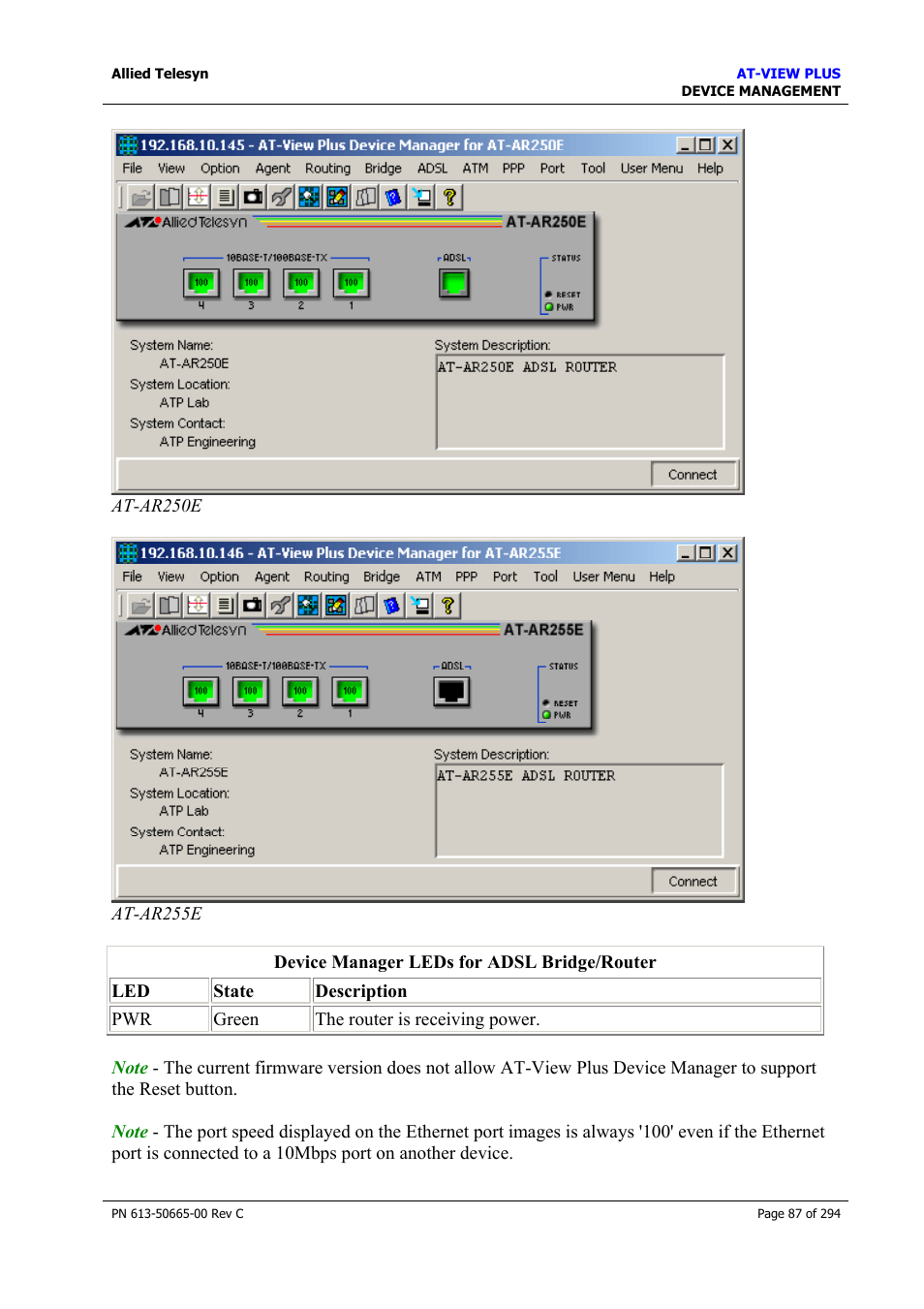 Allied Telesis AT-VIEW PLUS 3.2 DEVICE MANAGEMENT User Manual | Page 87 / 294