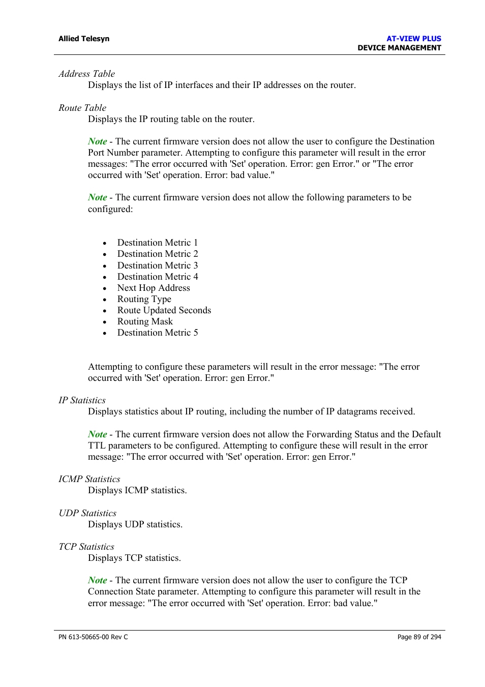 Allied Telesis AT-VIEW PLUS 3.2 DEVICE MANAGEMENT User Manual | Page 89 / 294