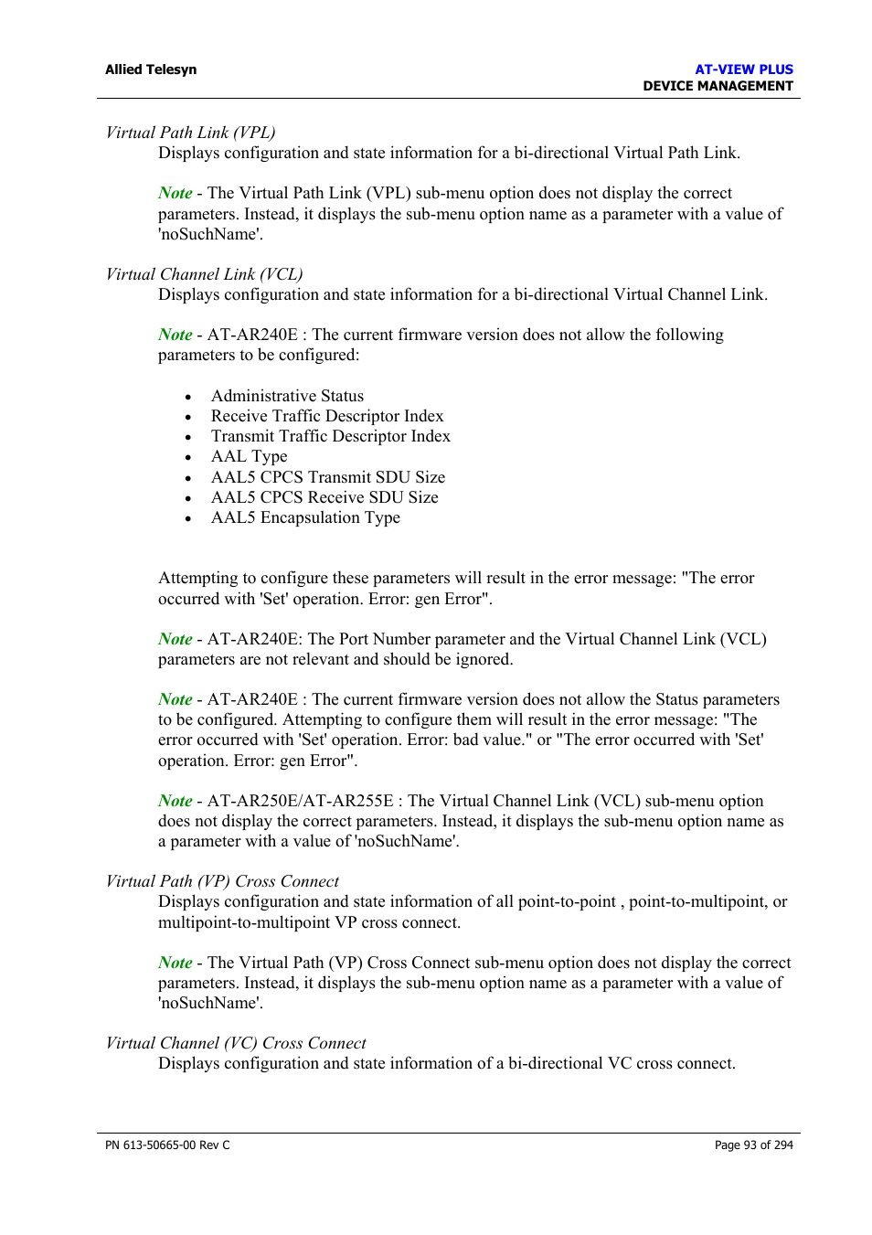 Allied Telesis AT-VIEW PLUS 3.2 DEVICE MANAGEMENT User Manual | Page 93 / 294