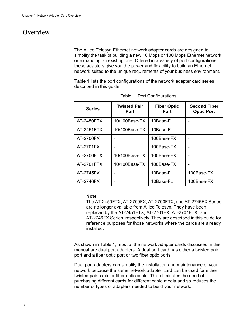 Overview | Allied Telesis AT-2746FX User Manual | Page 14 / 238