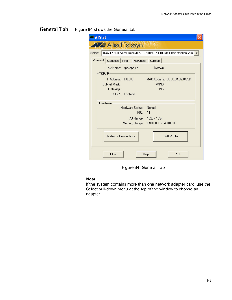 General tab | Allied Telesis AT-2746FX User Manual | Page 143 / 238