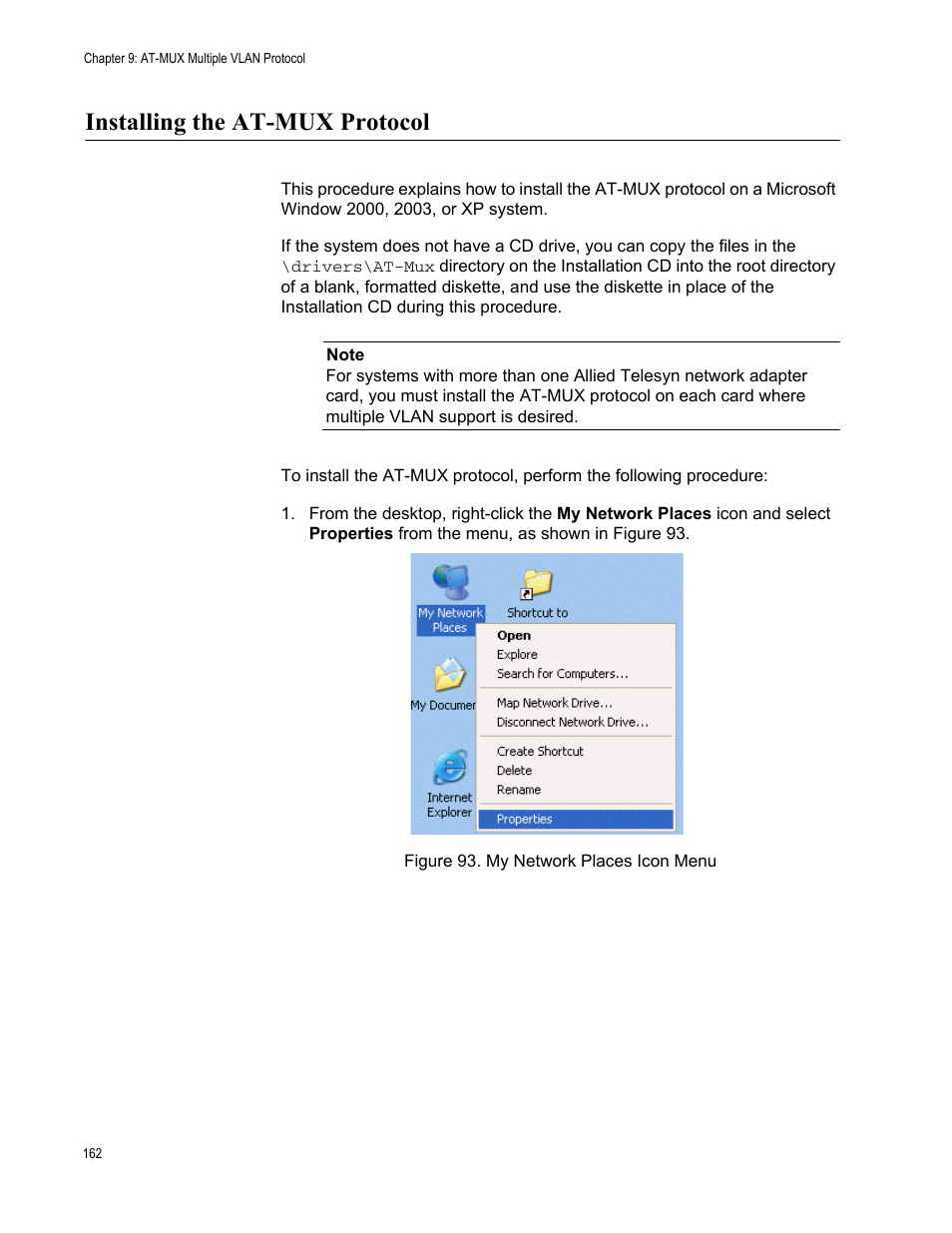 Installing the at-mux protocol | Allied Telesis AT-2746FX User Manual | Page 162 / 238