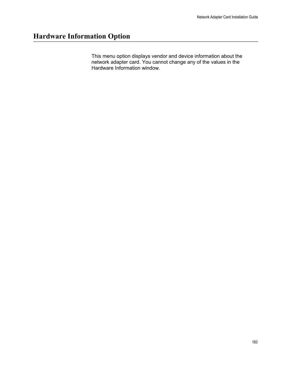 Hardware information option | Allied Telesis AT-2746FX User Manual | Page 183 / 238