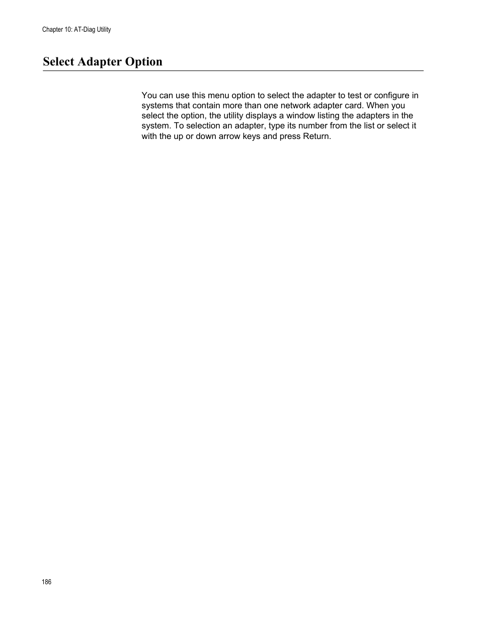 Select adapter option | Allied Telesis AT-2746FX User Manual | Page 186 / 238
