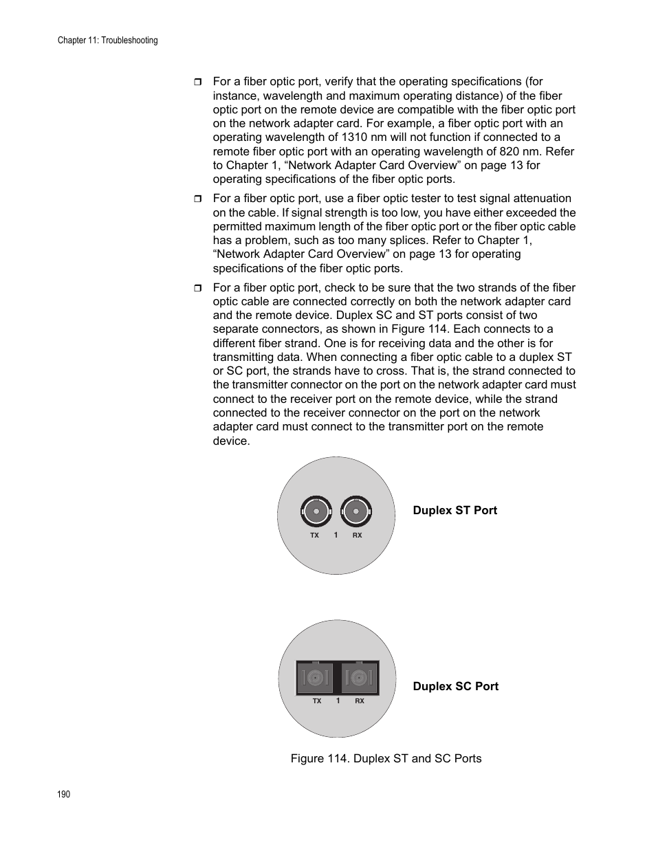 Duplex st port duplex sc port | Allied Telesis AT-2746FX User Manual | Page 190 / 238