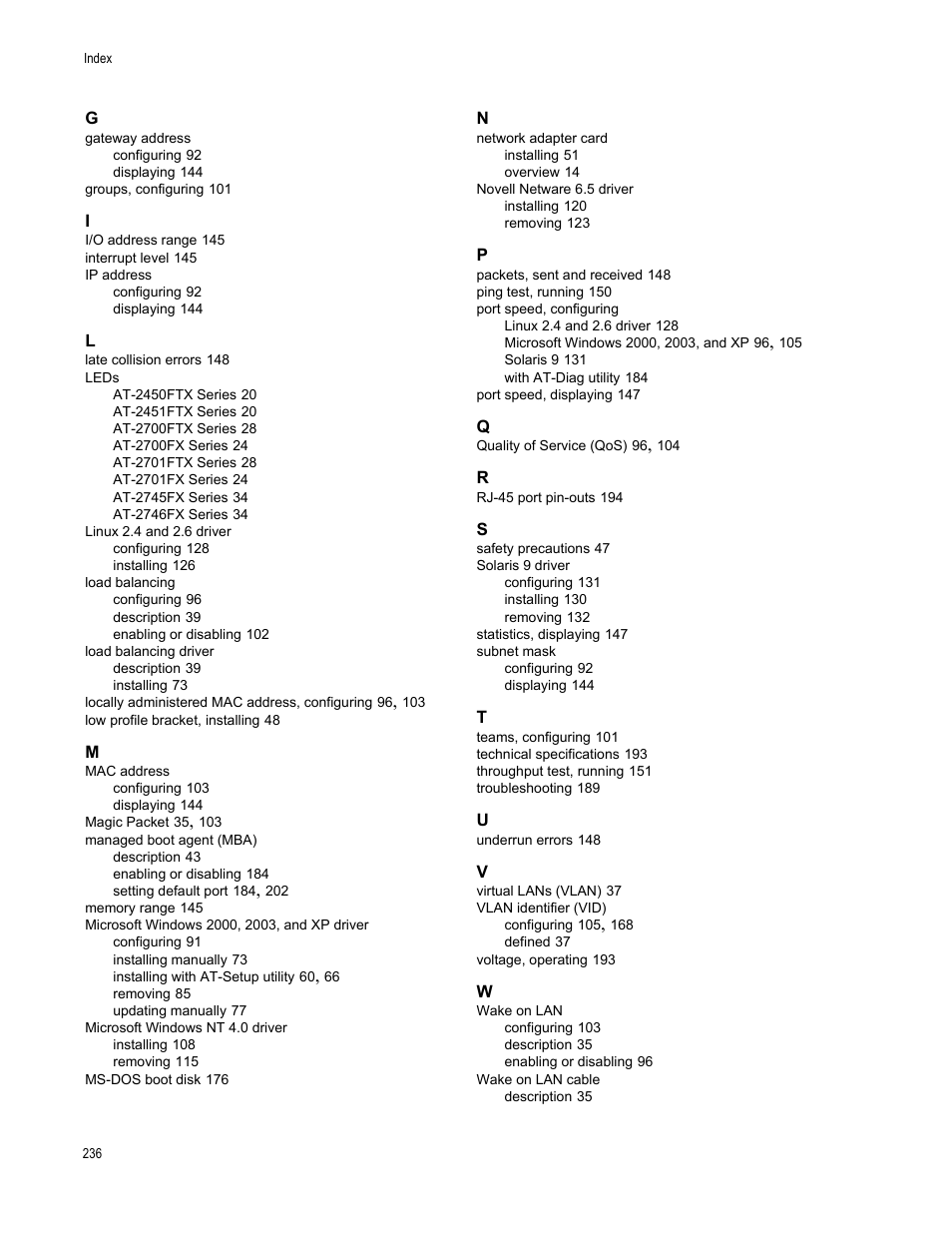 Allied Telesis AT-2746FX User Manual | Page 236 / 238