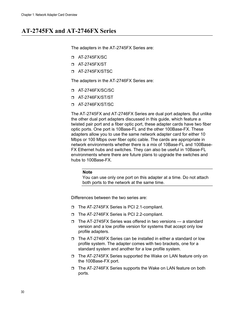 At-2745fx and at-2746fx series | Allied Telesis AT-2746FX User Manual | Page 30 / 238