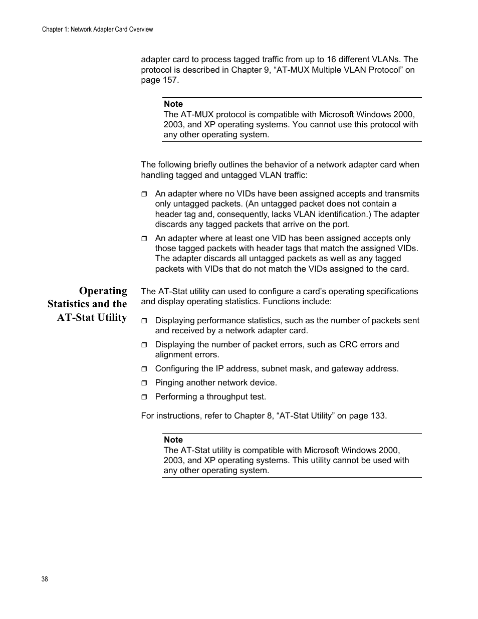 Operating statistics and the at-stat utility | Allied Telesis AT-2746FX User Manual | Page 38 / 238