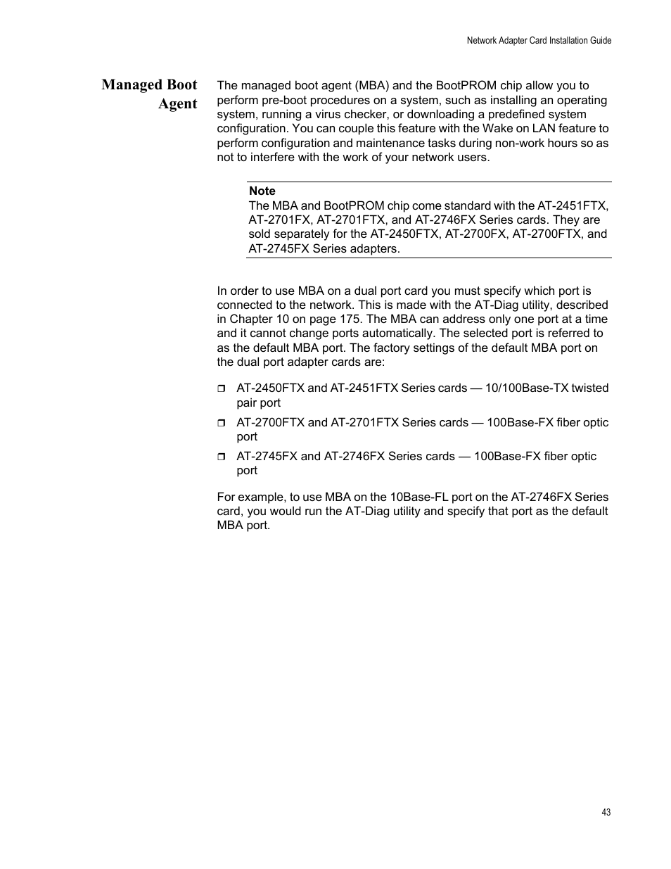 Managed boot agent | Allied Telesis AT-2746FX User Manual | Page 43 / 238