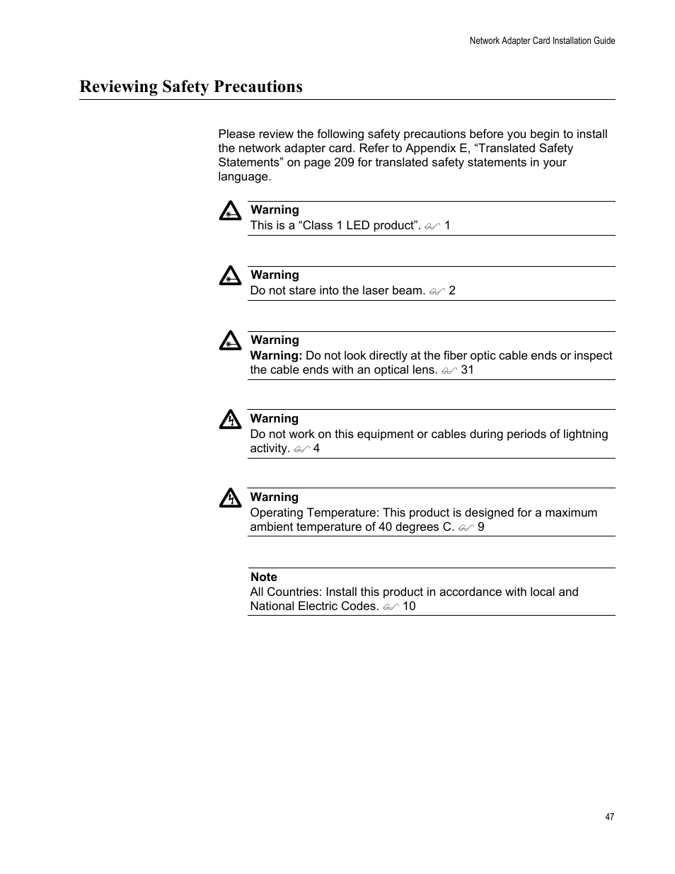 Reviewing safety precautions | Allied Telesis AT-2746FX User Manual | Page 47 / 238