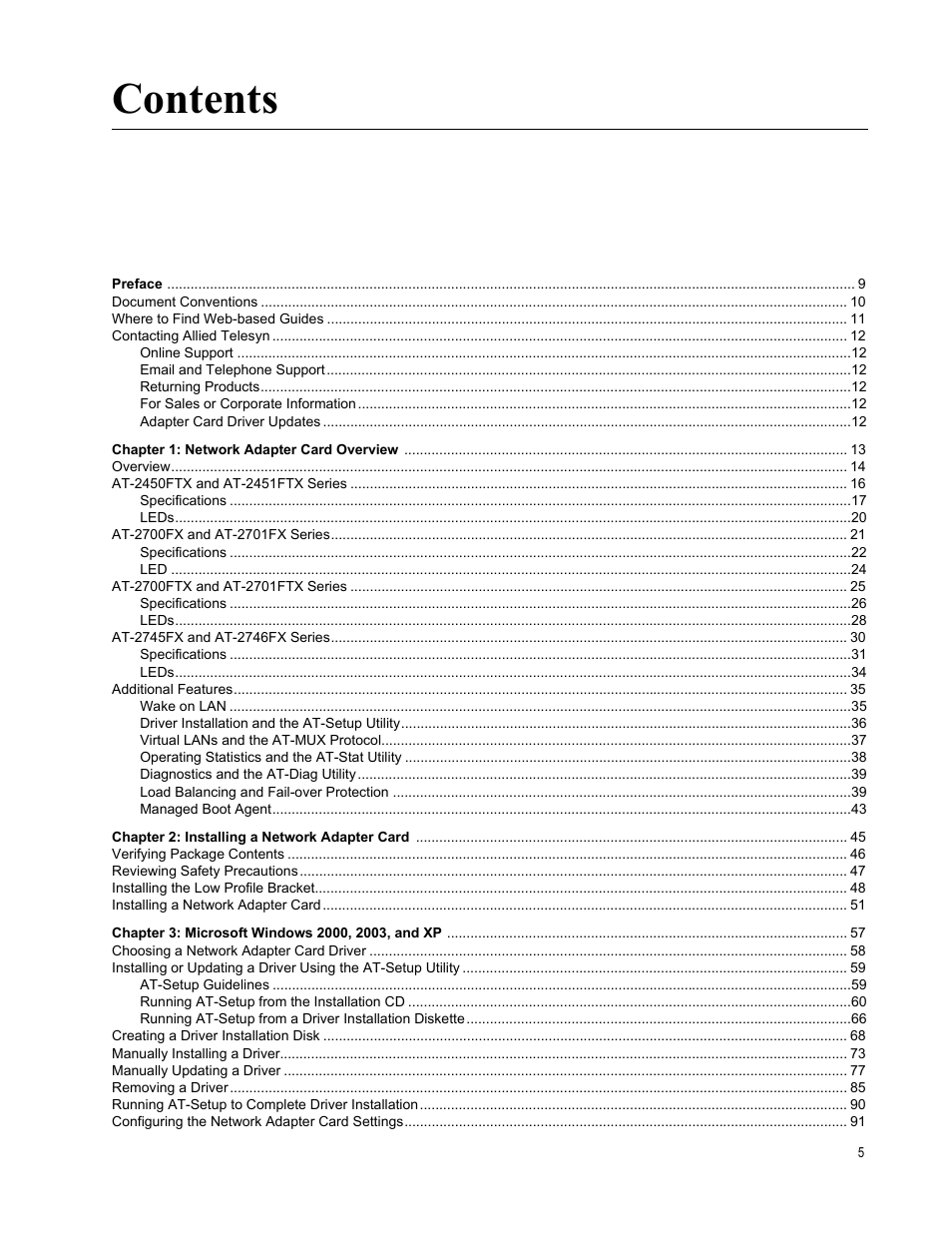 Allied Telesis AT-2746FX User Manual | Page 5 / 238