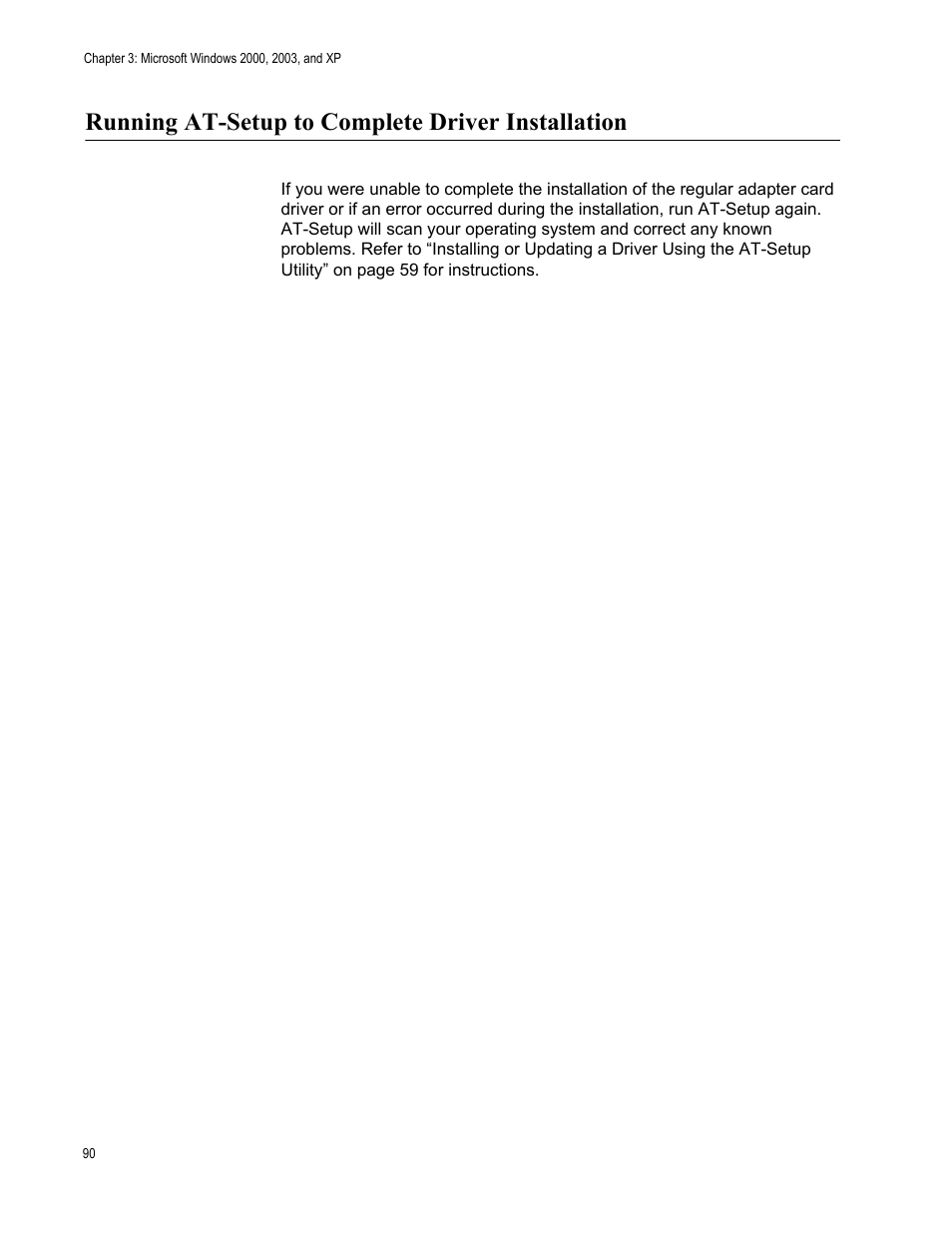 Running at-setup to complete driver installation | Allied Telesis AT-2746FX User Manual | Page 90 / 238
