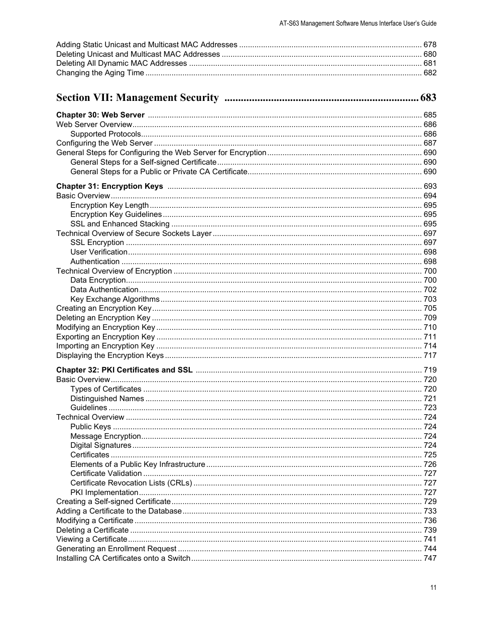 Allied Telesis AT-S63 User Manual | Page 11 / 822