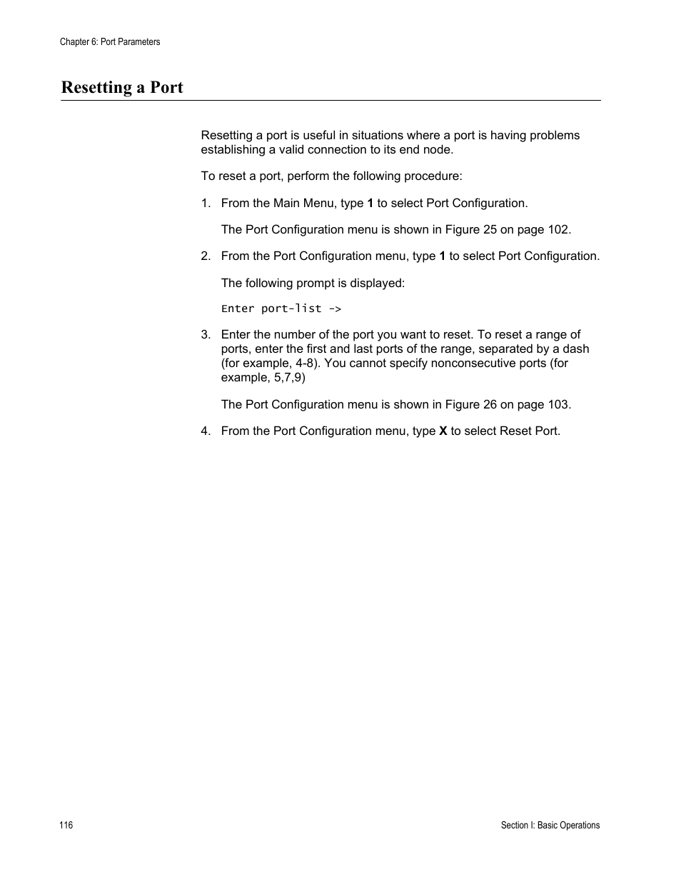 Resetting a port | Allied Telesis AT-S63 User Manual | Page 116 / 822