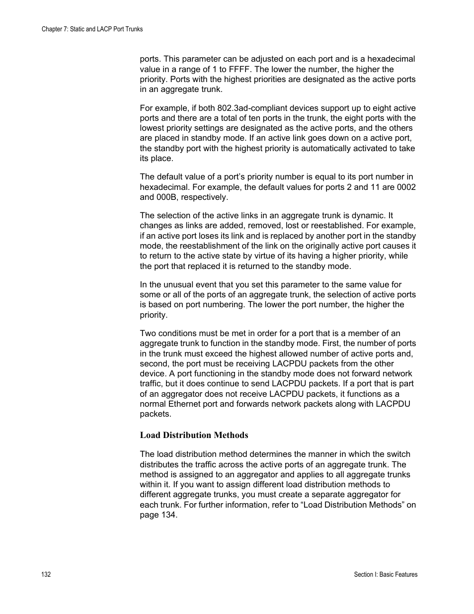 Load distribution methods | Allied Telesis AT-S63 User Manual | Page 132 / 822