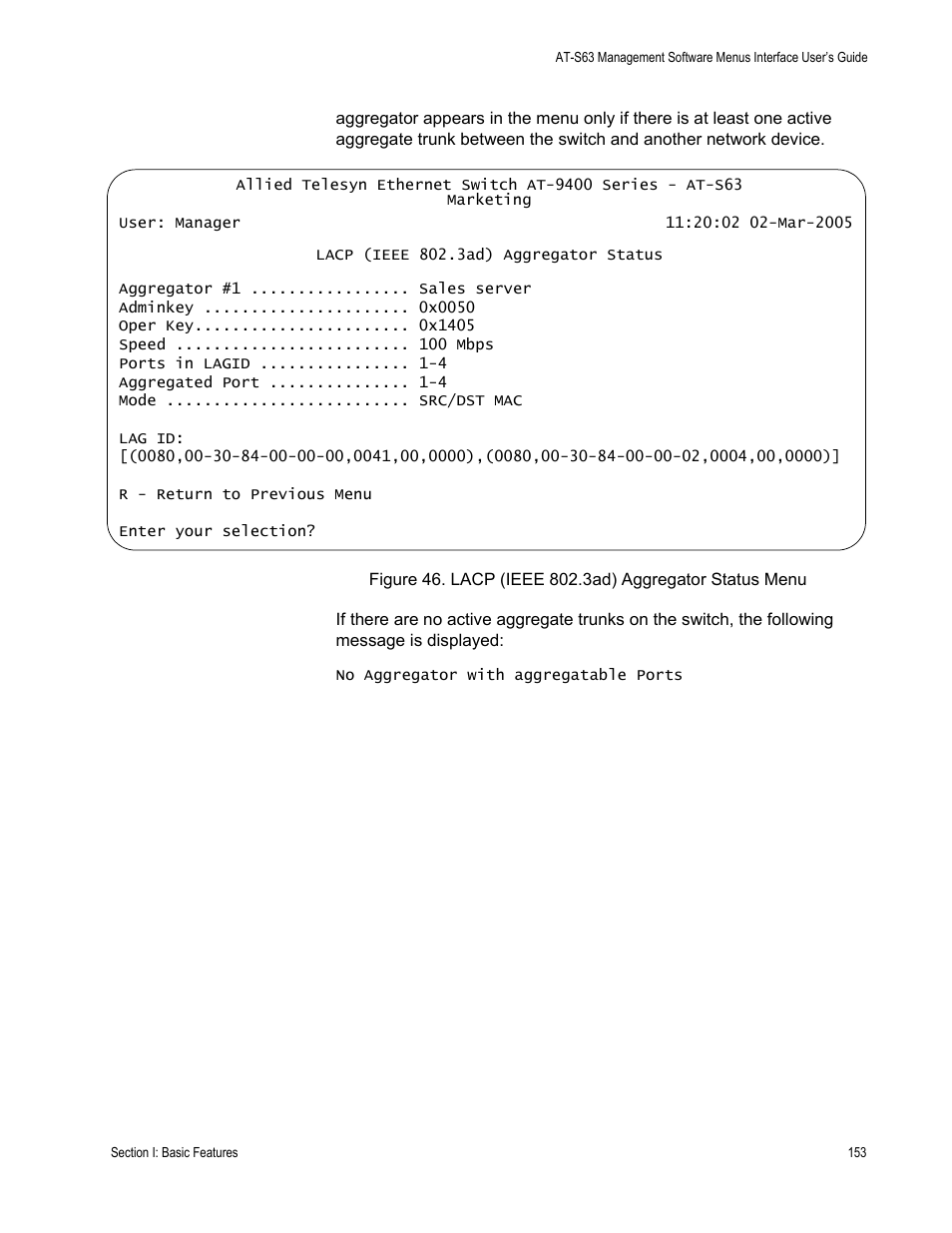 Figure 46 is an | Allied Telesis AT-S63 User Manual | Page 153 / 822