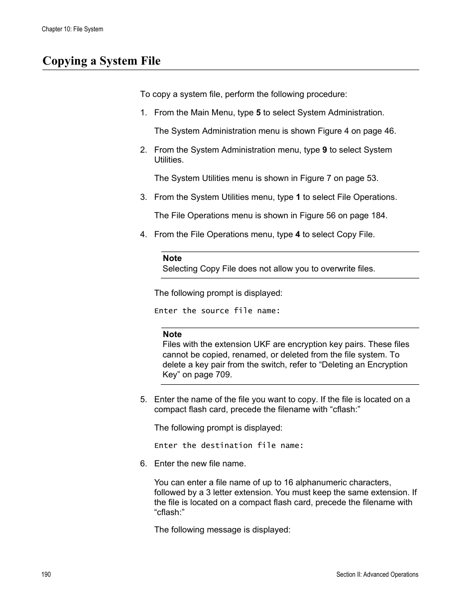 Copying a system file | Allied Telesis AT-S63 User Manual | Page 190 / 822