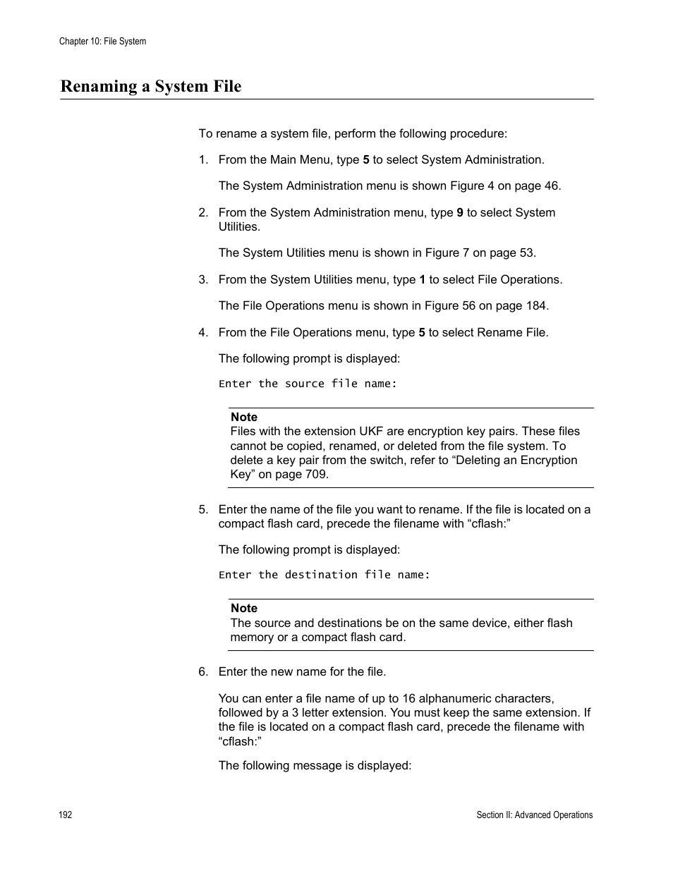 Renaming a system file | Allied Telesis AT-S63 User Manual | Page 192 / 822