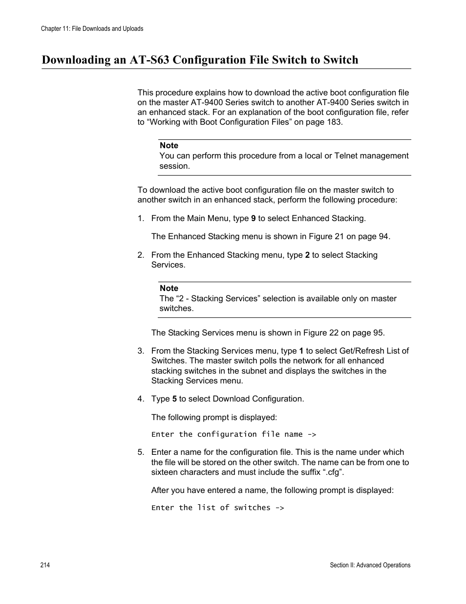 Allied Telesis AT-S63 User Manual | Page 214 / 822