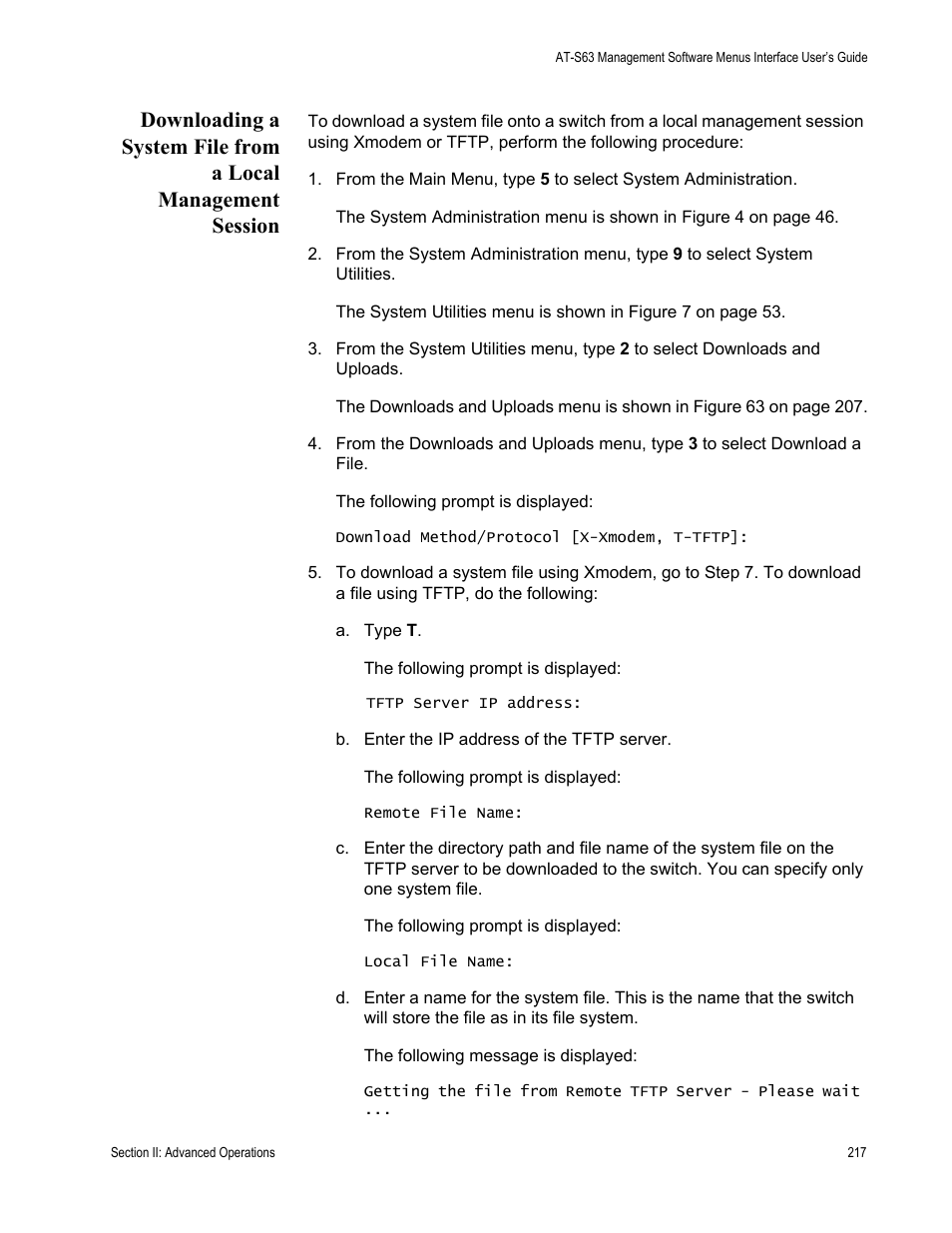 Allied Telesis AT-S63 User Manual | Page 217 / 822