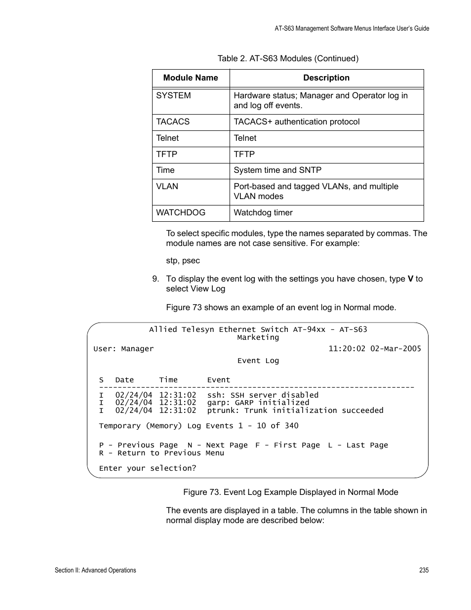 Allied Telesis AT-S63 User Manual | Page 235 / 822