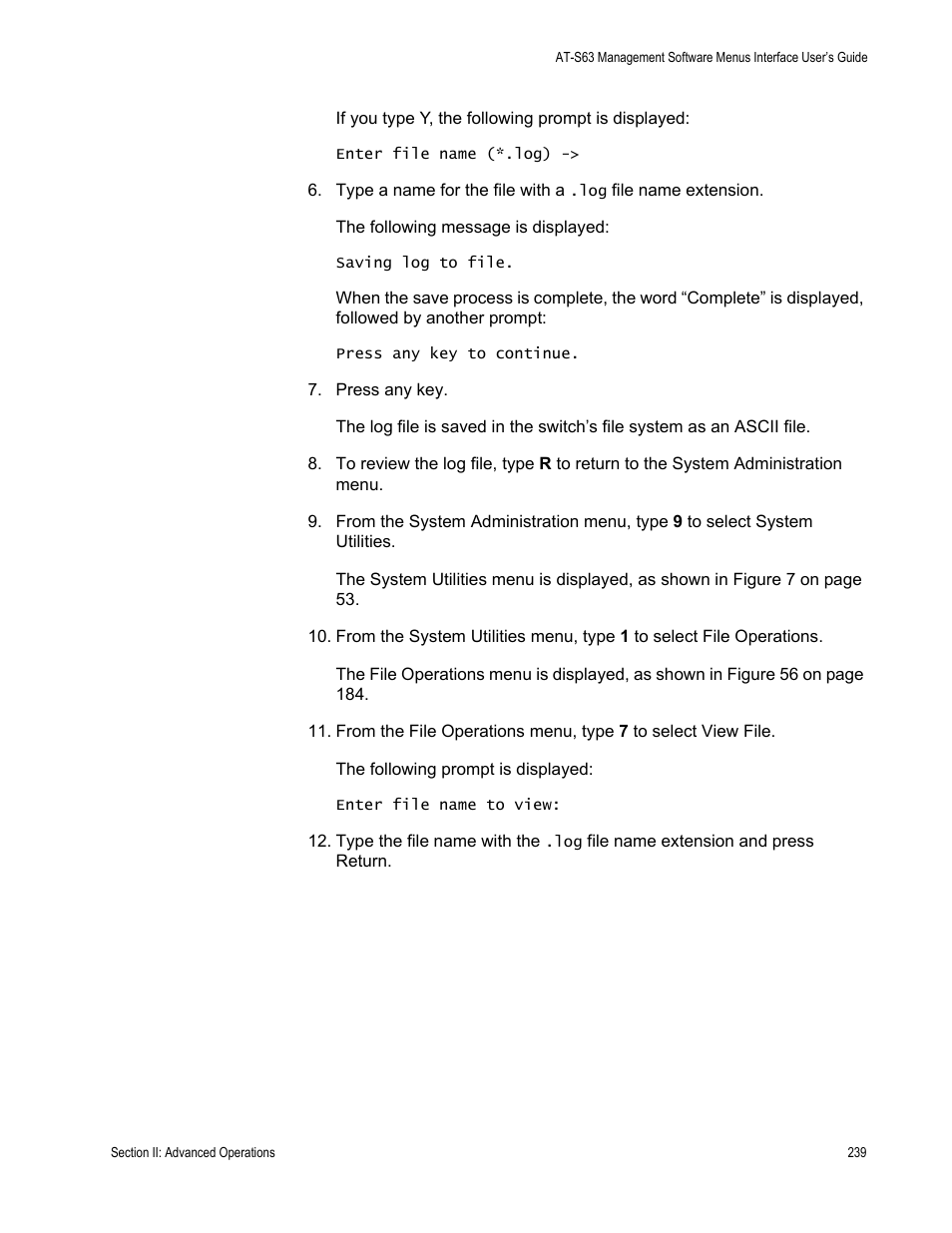 Allied Telesis AT-S63 User Manual | Page 239 / 822