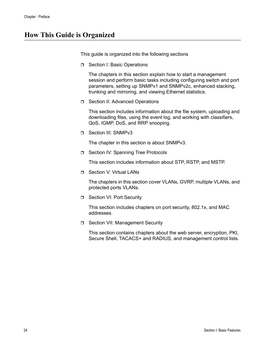 How this guide is organized | Allied Telesis AT-S63 User Manual | Page 24 / 822