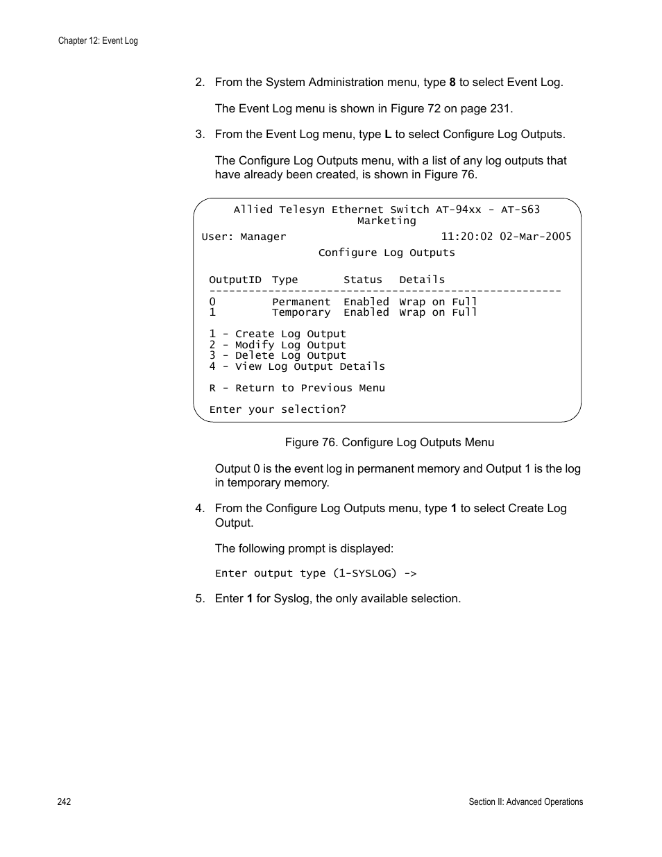Allied Telesis AT-S63 User Manual | Page 242 / 822