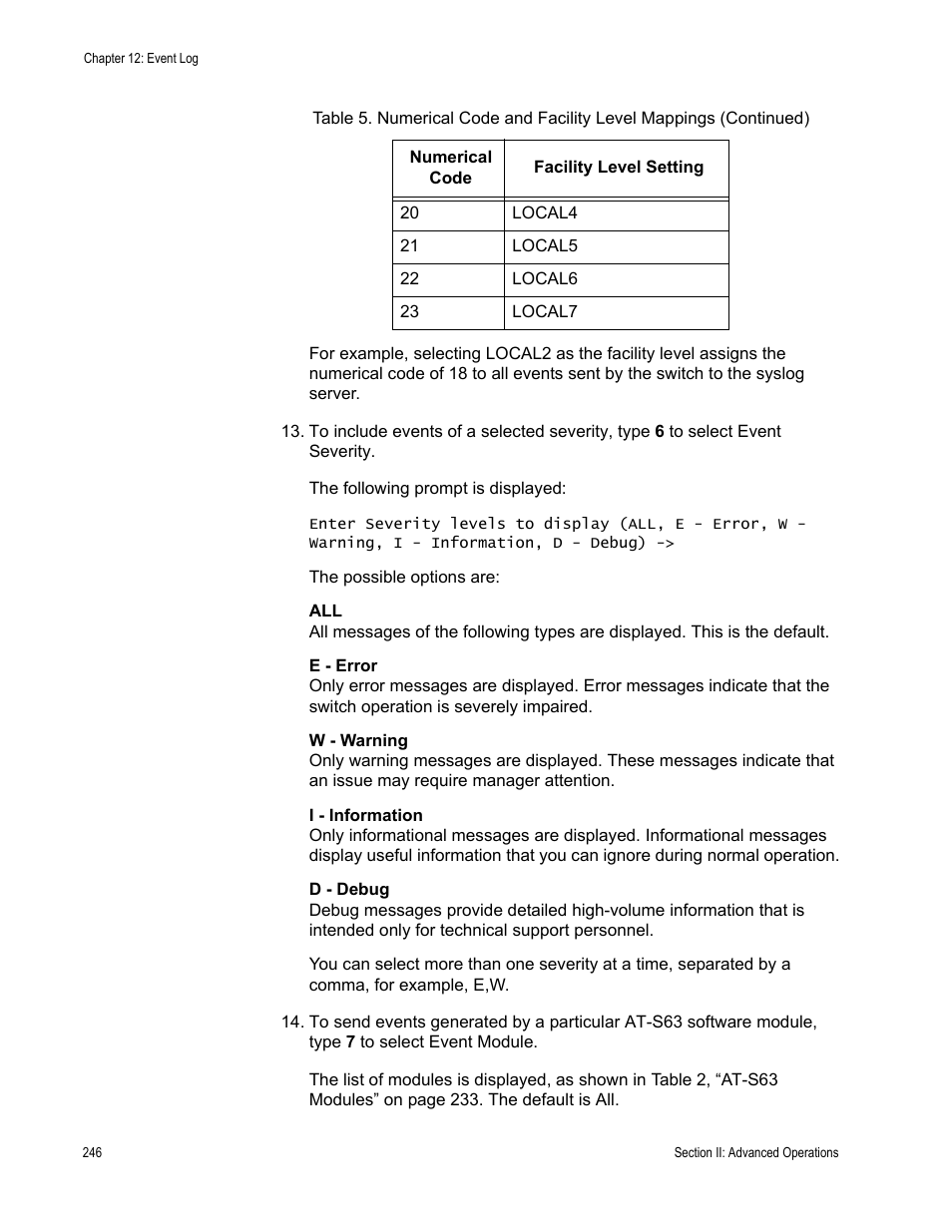 Allied Telesis AT-S63 User Manual | Page 246 / 822