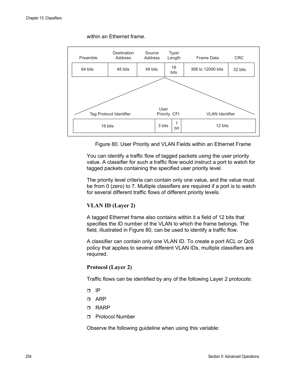 Vlan id (layer 2), Protocol (layer 2) | Allied Telesis AT-S63 User Manual | Page 254 / 822
