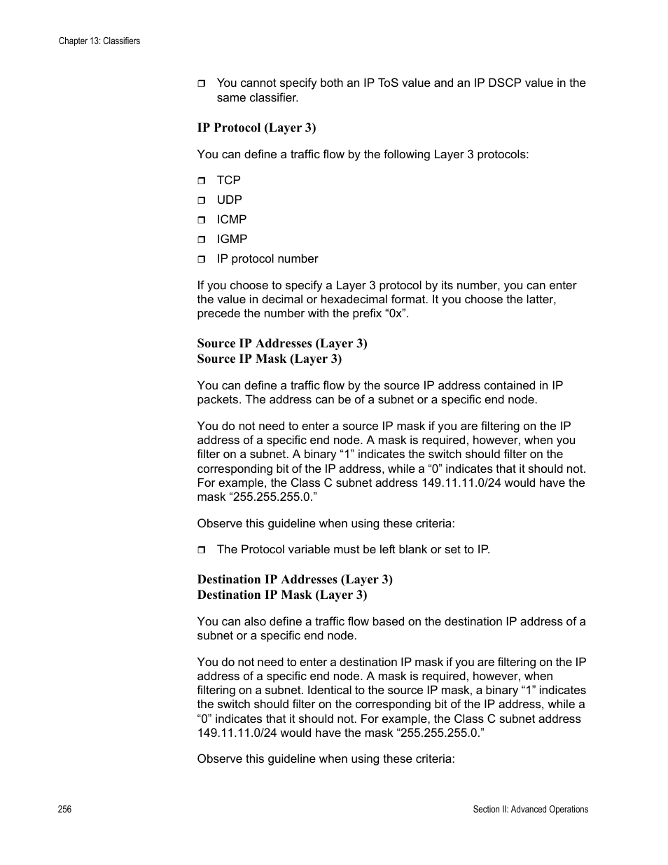 Ip protocol (layer 3) | Allied Telesis AT-S63 User Manual | Page 256 / 822