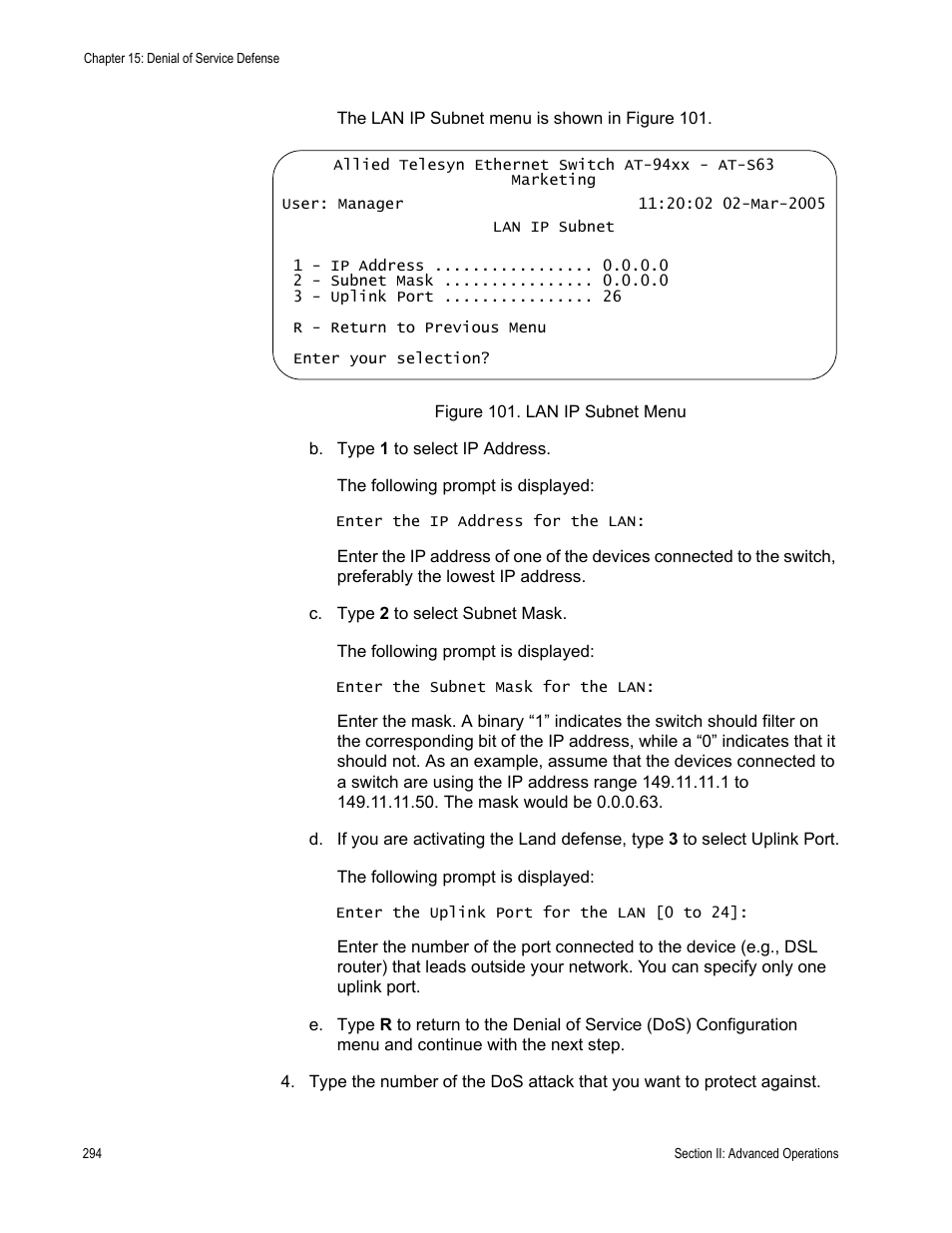 Allied Telesis AT-S63 User Manual | Page 294 / 822