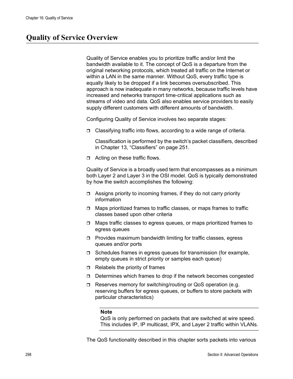 Quality of service overview | Allied Telesis AT-S63 User Manual | Page 298 / 822