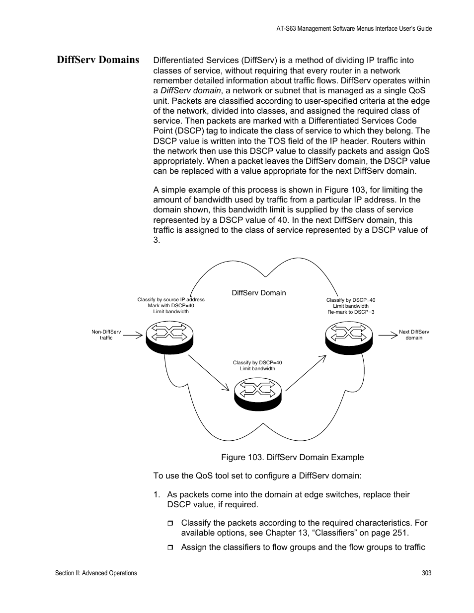 Diffserv domains | Allied Telesis AT-S63 User Manual | Page 303 / 822