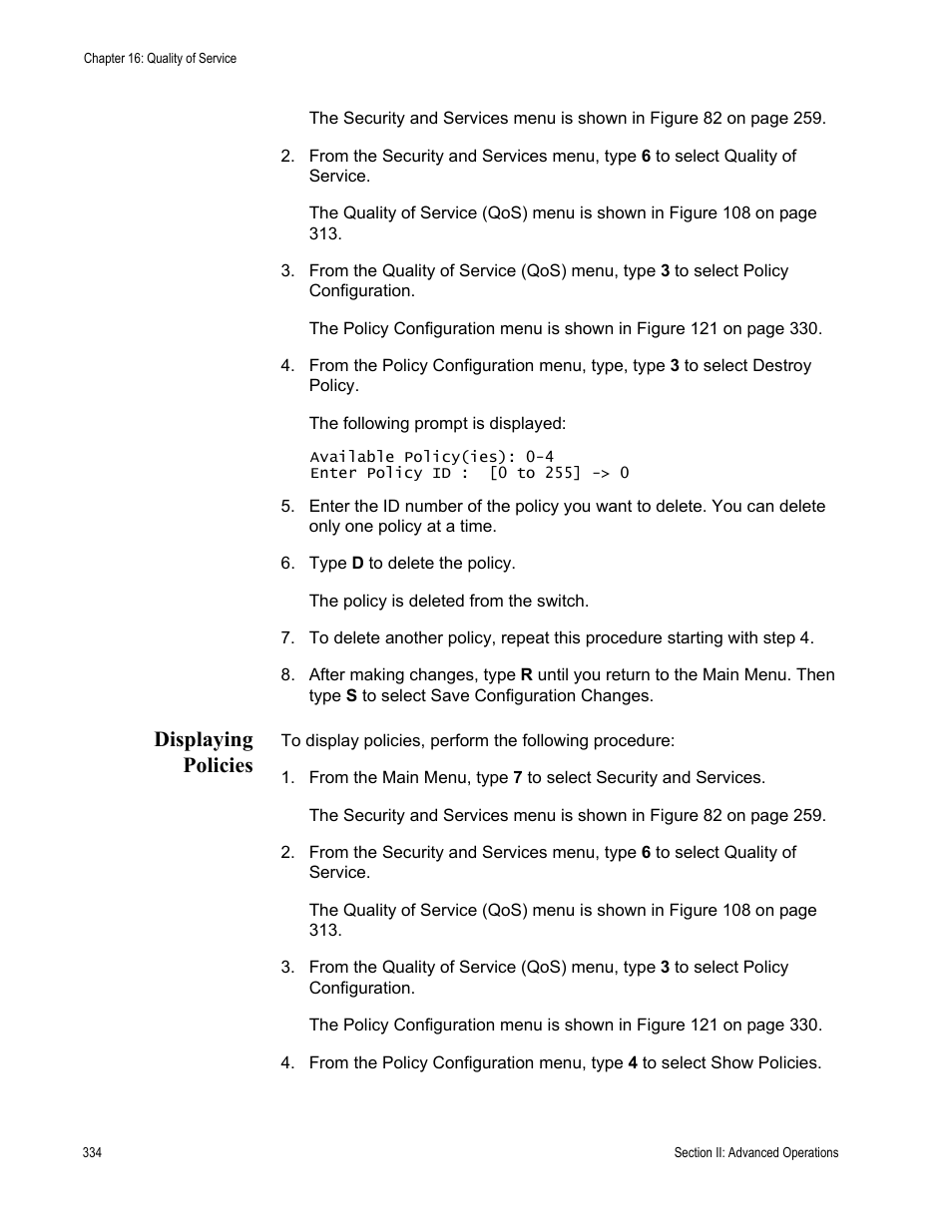 Displaying policies | Allied Telesis AT-S63 User Manual | Page 334 / 822