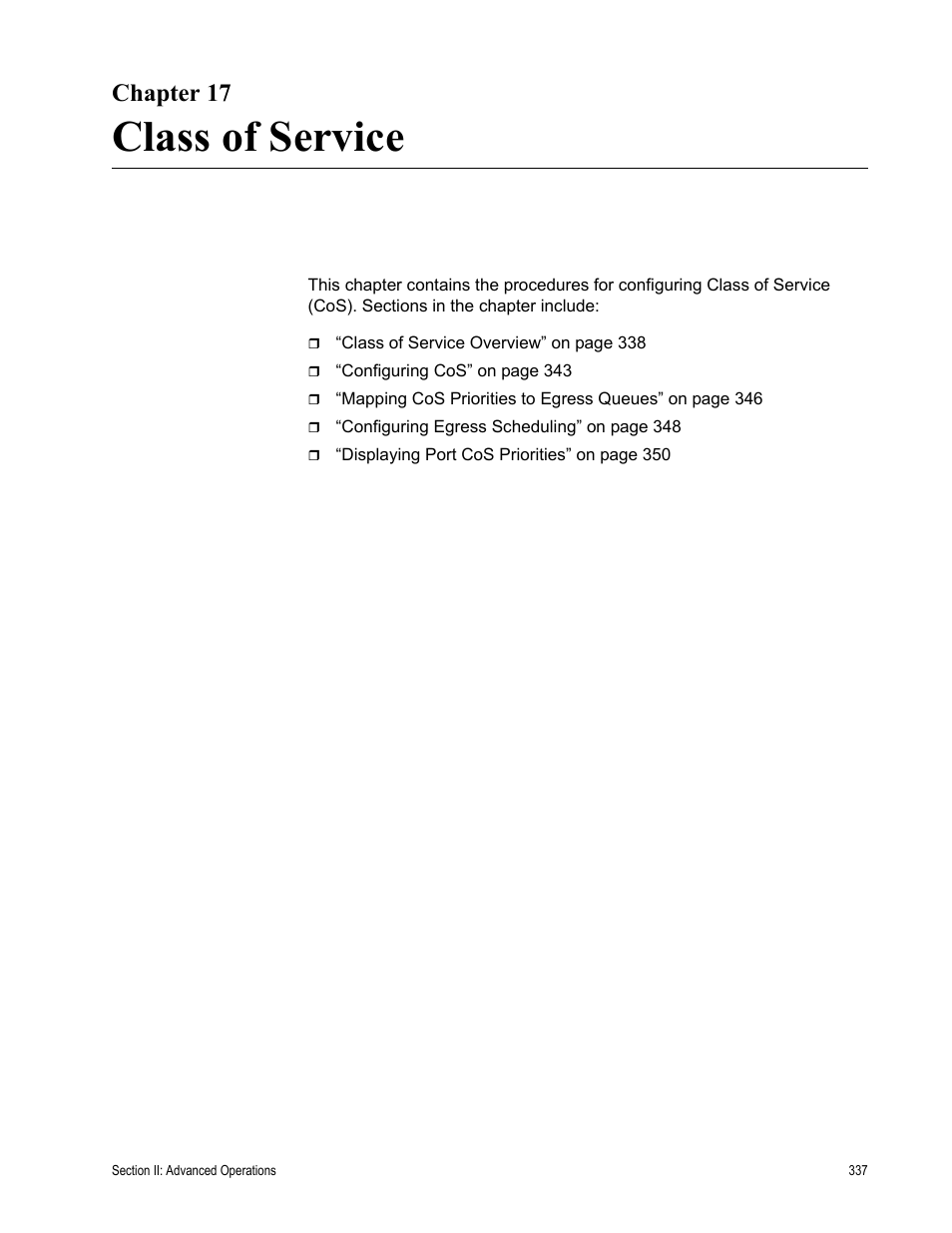 Chapter 17, Class of service | Allied Telesis AT-S63 User Manual | Page 337 / 822