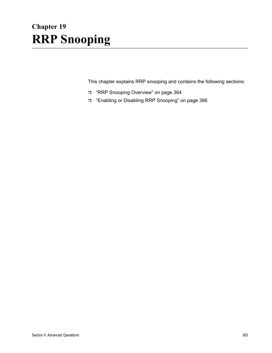 Chapter 19, Rrp snooping | Allied Telesis AT-S63 User Manual | Page 363 / 822