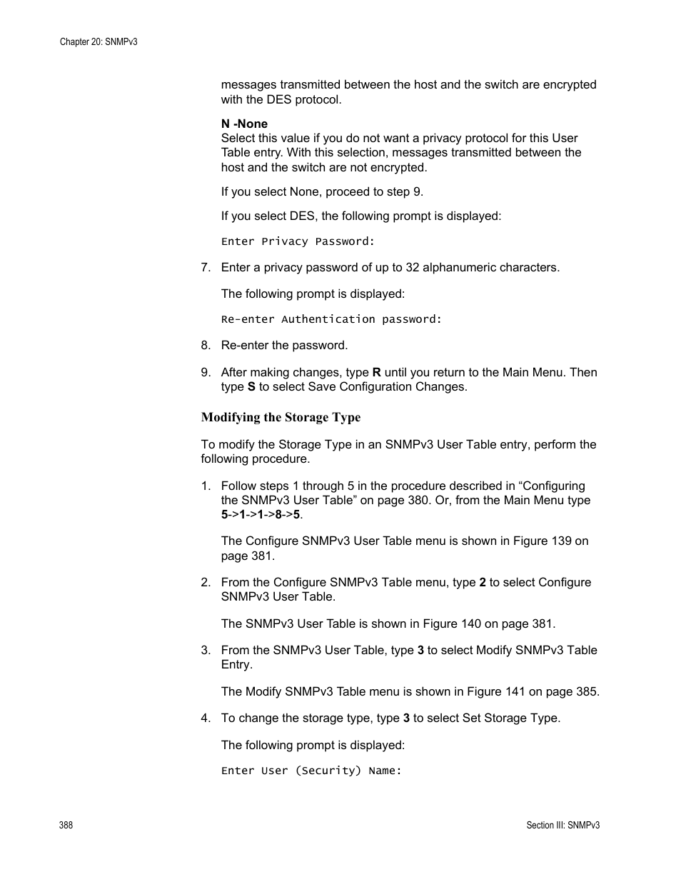 Modifying the storage type | Allied Telesis AT-S63 User Manual | Page 388 / 822